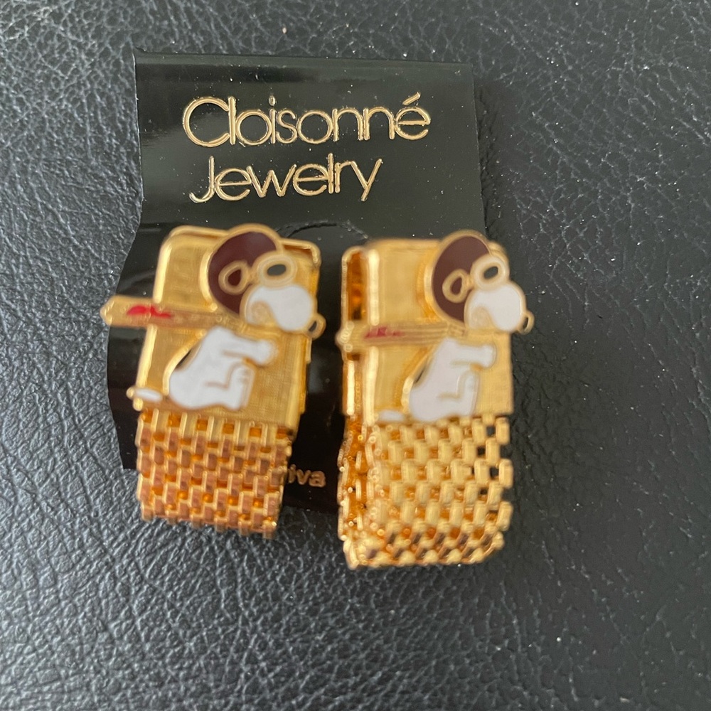 Snoopy Cloisonné cuff links